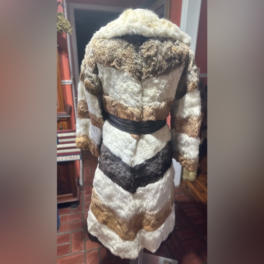 Vintage Antique Jacques Saint Laurent Bunny Real Fur Trench Coat(Unlabeled) - Picture 4 of 13
